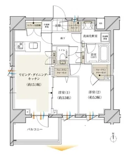 ルピアコート本川越ステーションビュー【2階】の間取り