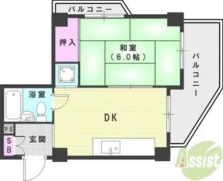 アバンダン西明石【4階】の間取り