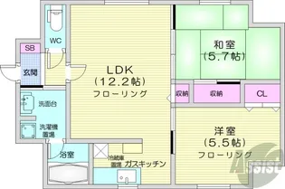 藤井ビル北17条【8階】の間取り