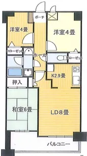 キャッスルマンション与野【4階】の間取り