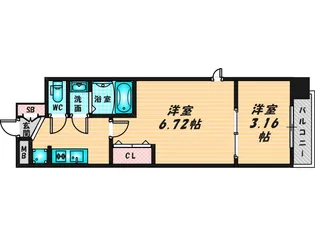 AELL OSAKA EAST【10階】の間取り