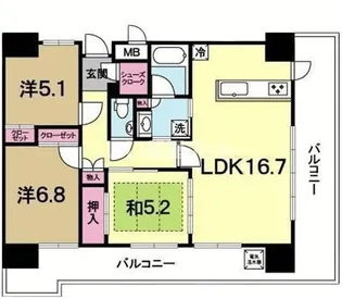 パークレジデンス水戸(旧スタジオスクエア水戸)【3階】の間取り