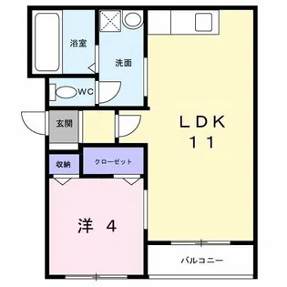 アーグラスA【2階】の間取り