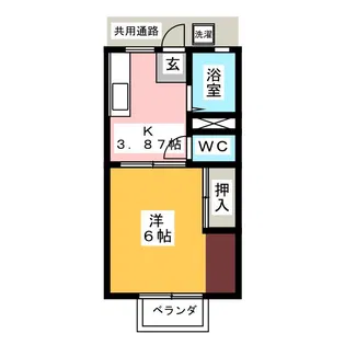 パナハイツ室 A棟【1階】の間取り