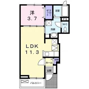 アルコバレーノ S・A【1階】の間取り