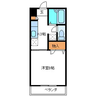 ヤマキハイツII A【1階】の間取り