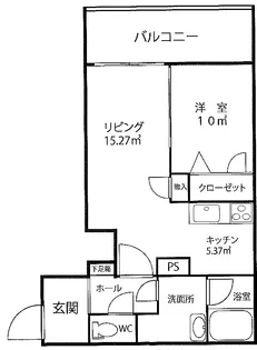 1LDKの間取り画像