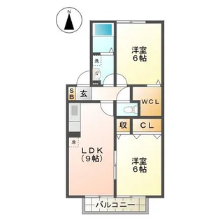 ノースステラB【1階】の間取り