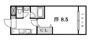 スカイマンション【2階】の間取り