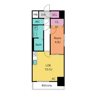 S-RESIDENCE岡崎公園aureate【8階】の間取り