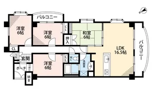 広島県広島市安佐南区西原3【マンション】の間取り