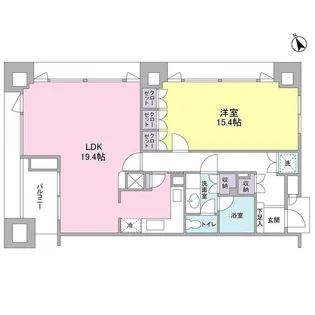 愛宕ビューアパートメント【15階】の間取り