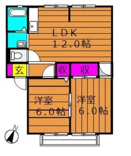 ヴュー葦高【1階】の間取り