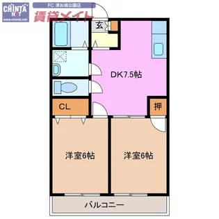 ラピス桜橋【2階】の間取り
