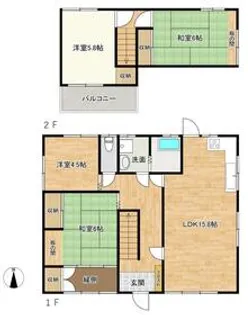 岡山県岡山市東区西大寺上2【一戸建】の間取り