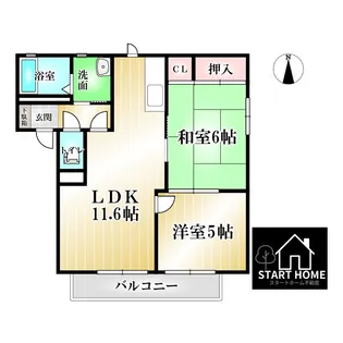 セトゥール・イン・ウエストB【1階】の間取り
