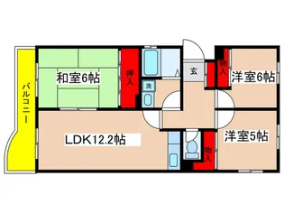 百合ヶ丘社宅【2階】の間取り