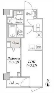 ルミーク北千住【3階】の間取り
