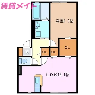 ハーモネストC【1階】の間取り
