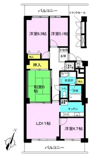東京都八王子市台町4【マンション】の間取り