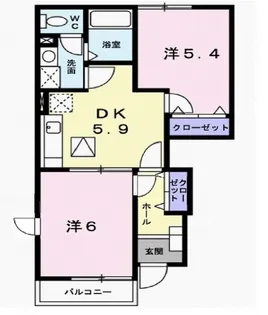 茨城県小美玉市羽鳥【アパート】の間取り