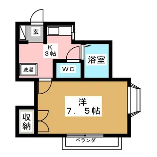 1Kの間取り画像