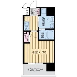大阪府大阪市中央区十二軒町【マンション】の間取り