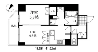 リーガル神戸三宮2【15階】の間取り