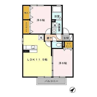 メゾンアルカディアB棟【2階】の間取り