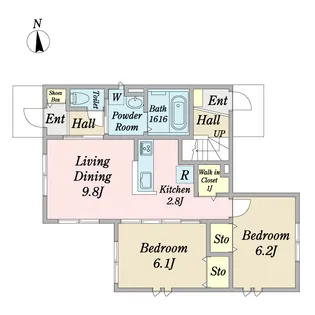 2LDKの間取り画像