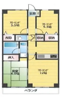 東京都小平市大沼町1【マンション】の間取り