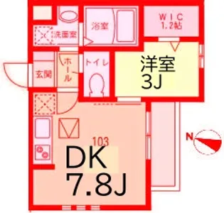 ラシーネ磯子【1階】の間取り