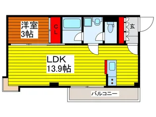 ベ-ジュコ-トザレジデンス【1階】の間取り