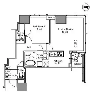 White Tower Hamamatsucho【8階】の間取り