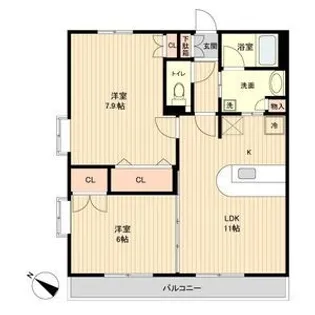 宮城県仙台市宮城野区原町1【マンション】の間取り