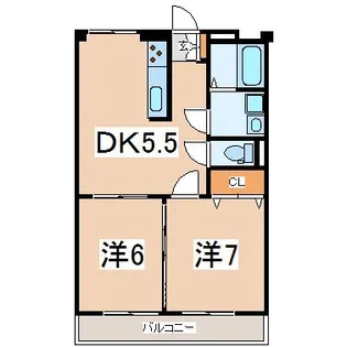 福島県郡山市安積町荒井【マンション】の間取り