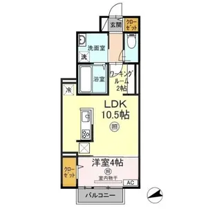 岡山県都窪郡早島町早島【アパート】の間取り