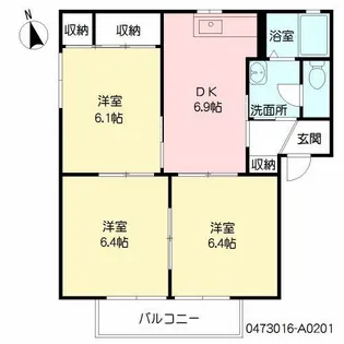 果楽苑 壱番館【2階】の間取り