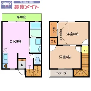 三重県津市一身田平野【一戸建】の間取り