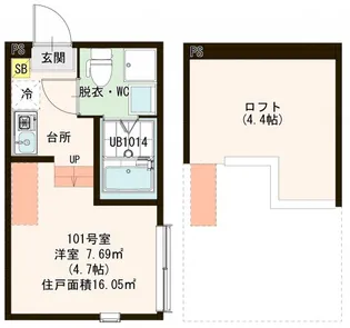 ハーモニーテラス六町【1階】の間取り