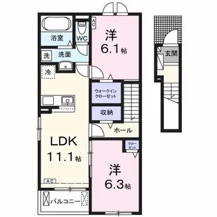 アイ アドバンスB【2階】の間取り