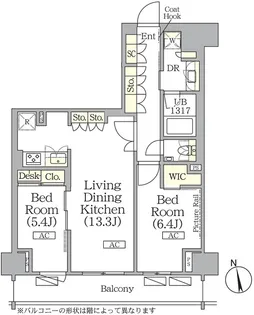 ザ・パークハビオ神楽坂レジデンスSouth【10階】の間取り