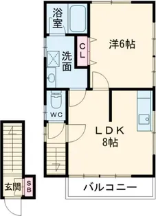 コーポ西【2階】の間取り