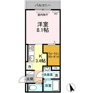 広島県広島市安佐南区山本1【アパート】の間取り