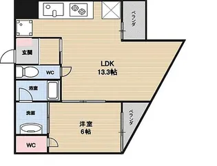 ベルジューレ高輪【1階】の間取り