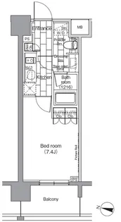 パークハビオ恵比寿【12階】の間取り