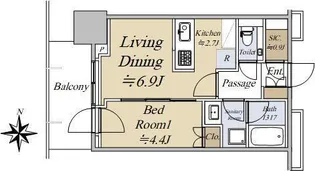 大崎ステーションレジデンス【8階】の間取り