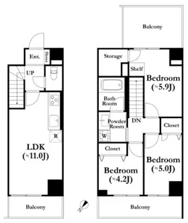 パークキューブ上野桜木の間取り