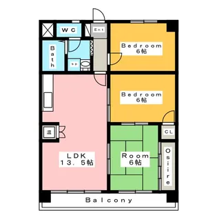 アップヒル野々山ビル(AP-HILL野々山ビル)【6階】の間取り