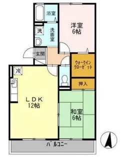 ベイサージュ富の原 A棟【2階】の間取り